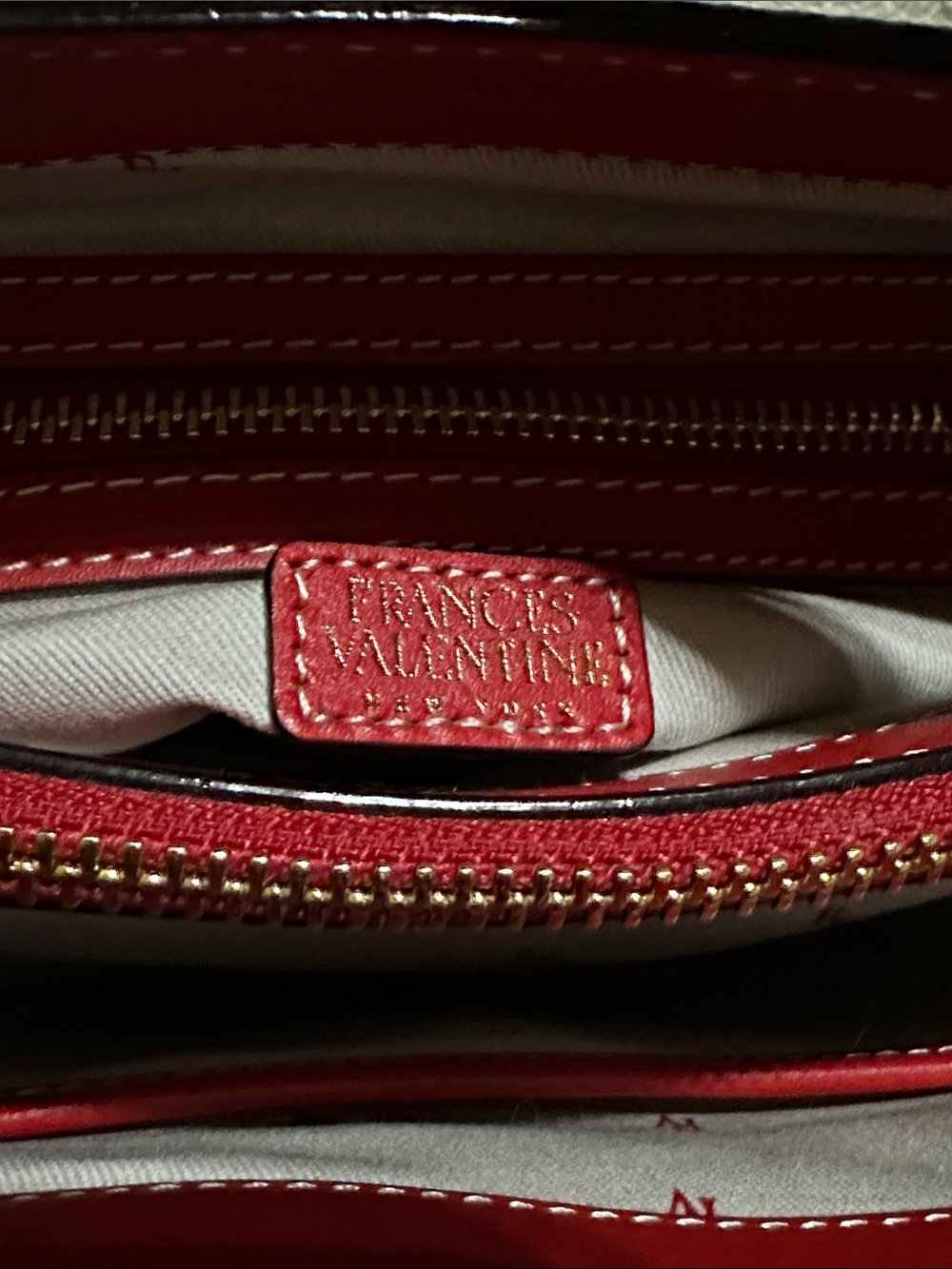 Frances Valentine Stella Slim Red Snake Embossed Crossbody Bucketbag - Picture 5 of 16